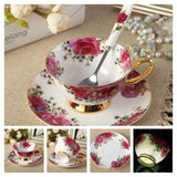 Europe Noble Bone China Coffee Cup Saucer Spoon Set