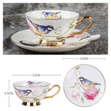 Europe Noble Bone China Coffee Cup Saucer Spoon Set