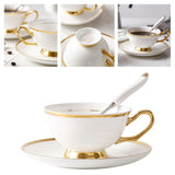 Europe Noble Bone China Coffee Cup Saucer Spoon Set