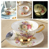 Europe Noble Bone China Coffee Cup Saucer Spoon Set