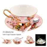 Europe Noble Bone China Coffee Cup Saucer Spoon Set