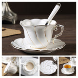 Europe Noble Bone China Coffee Cup Saucer Spoon Set