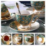 Europe Noble Bone China Coffee Cup Saucer Spoon Set