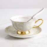 Europe Noble Bone China Coffee Cup Saucer Spoon Set