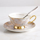 Europe Noble Bone China Coffee Cup Saucer Spoon Set