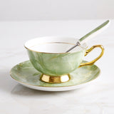 Europe Noble Bone China Coffee Cup Saucer Spoon Set