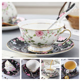 Europe Noble Bone China Coffee Cup Saucer Spoon Set
