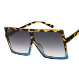 Square Plastic Frame Clear Lens Sunglasses