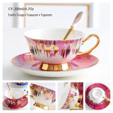 Europe Noble Bone China Coffee Cup Saucer Spoon Set