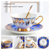 Europe Noble Bone China Coffee Cup Saucer Spoon Set