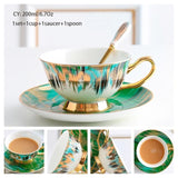 Europe Noble Bone China Coffee Cup Saucer Spoon Set