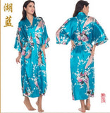 Women Long Floral Lounge Kimono Robe