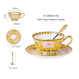 Europe Noble Bone China Coffee Cup Saucer Spoon Set
