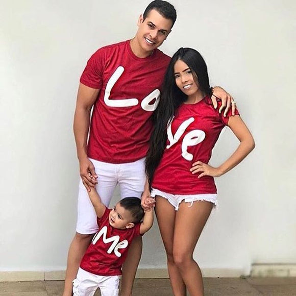 Love Me Family Matching  Print T-shirt