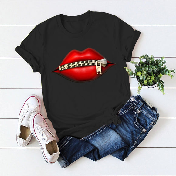 Women's Casual Lip T-Shirt