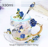 Rose Enamel Coffee  / Tea Set
