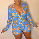 Long Sleeve Short Sleepwear Onesie Plus Size