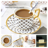 Europe Noble Bone China Coffee Cup Saucer Spoon Set