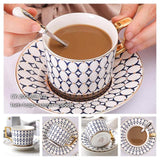 Europe Noble Bone China Coffee Cup Saucer Spoon Set