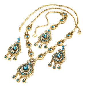 Vintage Look Mosaic Blue Crystal Jewelry Sets
