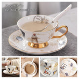 Europe Noble Bone China Coffee Cup Saucer Spoon Set