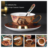 Europe Noble Bone China Coffee Cup Saucer Spoon Set