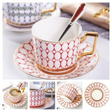 Europe Noble Bone China Coffee Cup Saucer Spoon Set