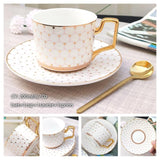 Europe Noble Bone China Coffee Cup Saucer Spoon Set