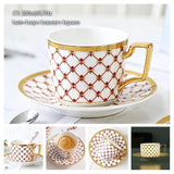 Europe Noble Bone China Coffee Cup Saucer Spoon Set