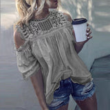 Women Casual O-Neck Sleeveless Hollow Out Blouse