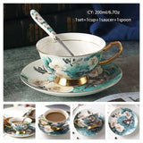 Europe Noble Bone China Coffee Cup Saucer Spoon Set