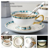 Europe Noble Bone China Coffee Cup Saucer Spoon Set