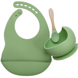 BPA Free Baby Silicone Tableware Waterproof Bib Set