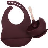 BPA Free Baby Silicone Tableware Waterproof Bib Set