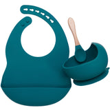 BPA Free Baby Silicone Tableware Waterproof Bib Set