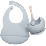 BPA Free Baby Silicone Tableware Waterproof Bib Set