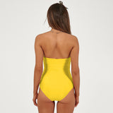 Women's  Vintage Sexy Print Bow Top Monokini Bathing Suit