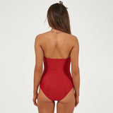 Women's  Vintage Sexy Print Bow Top Monokini Bathing Suit