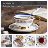 Europe Noble Bone China Coffee Cup Saucer Spoon Set