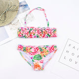 Girls Pink Tropics Floral Bikini Set