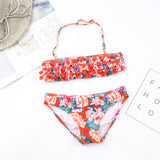 Girls Orange Floral Bikini Set