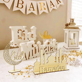 Wooden EID Mubarak Decoration Party Supplies