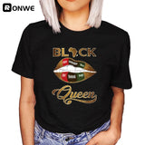 Black Queen Print T Shirt