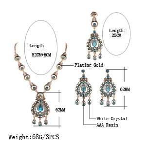 Vintage Look Mosaic Blue Crystal Jewelry Sets