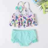 Mother And Daughter Floral Fashion Pattern Two-Piece Swimsuit