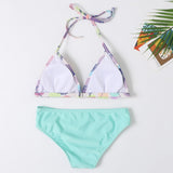 Mother And Daughter Floral Fashion Pattern Two-Piece Swimsuit