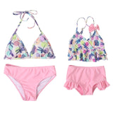 Mother And Daughter Floral Fashion Pattern Two-Piece Swimsuit