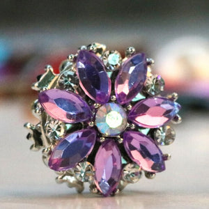 Fashion Rhinestones Flower Magnetic Hijab Scarf Magnet Pin