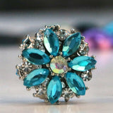 Fashion Rhinestones Flower Magnetic Hijab Scarf Magnet Pin