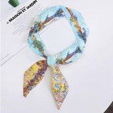 Van Gogh Oil Painting Ladies Silk Skinny Scarves